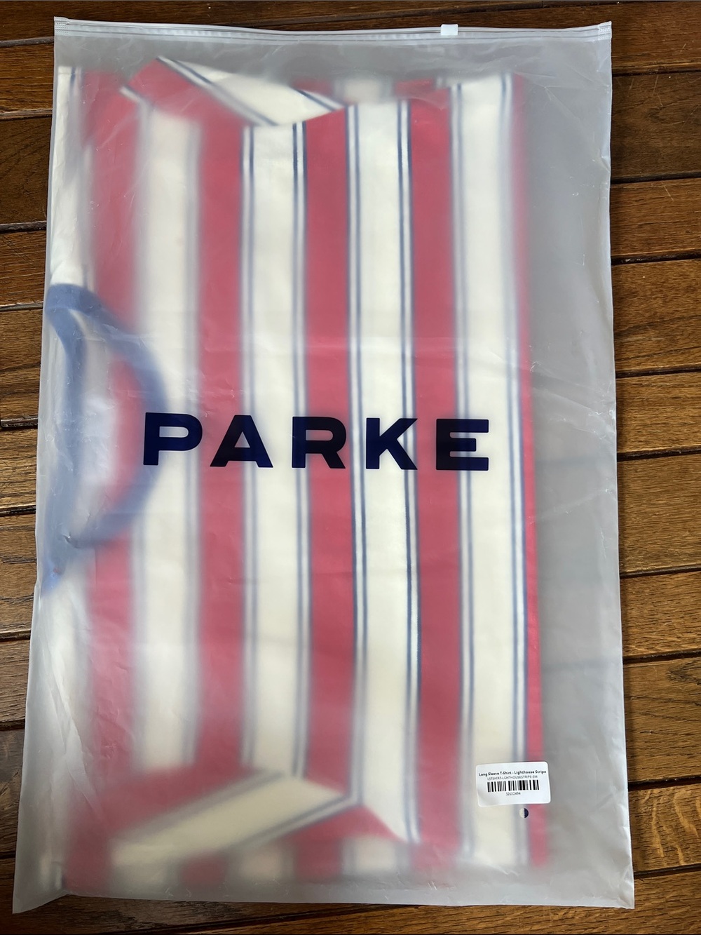 PARKE Coastal Long Sleeve T-shirt Lighthouse Stripe Navy Red White Size S/M NWT